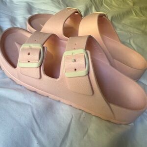 Blush Pink Double Strap Sandals